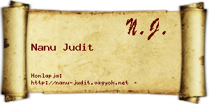 Nanu Judit névjegykártya